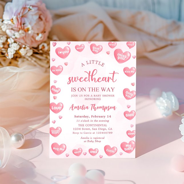 Invitación Pink Little Squerido Valentine Baby Shower (Subido por el creador)