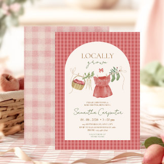 Invitación Pink Locally Grown Farmer's Market Baby Shower