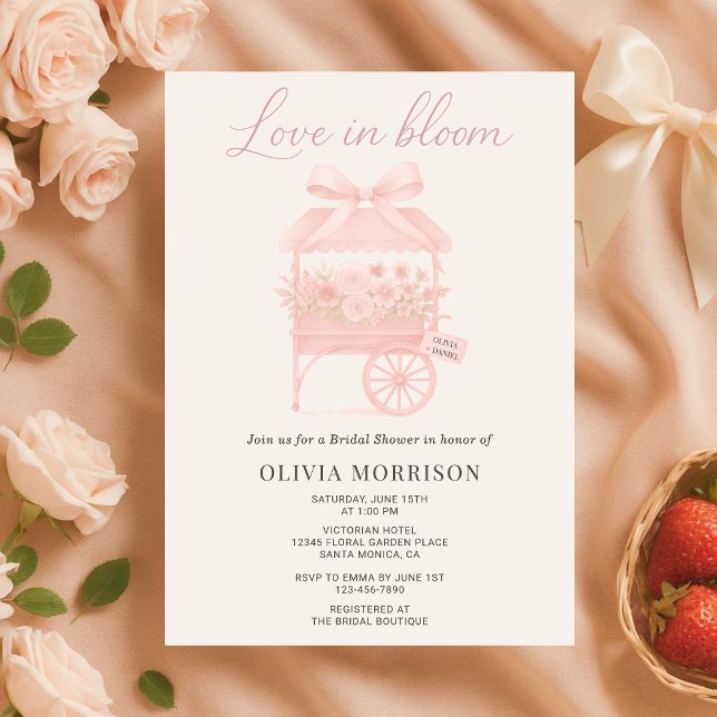 Invitación Pink Love in Bloom Flower Market Bridal Shower (Subido por el creador)