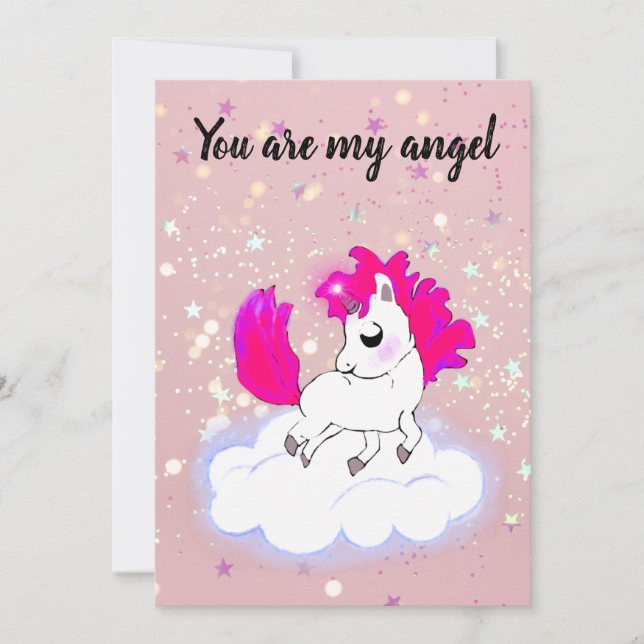 Invitación Pink Magical and funny little pony (Anverso)