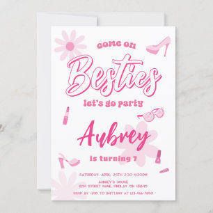 Invitación Pink Malibu venga a la fiesta de cumpleaños de Bes