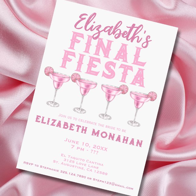 Invitación Pink Margarita Final Fiesta Bachelorette (Subido por el creador)