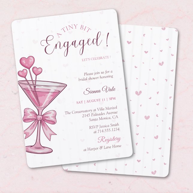 Invitación Pink Martini A Tiny Bit Engaged Bridal Shower  (Subido por el creador)