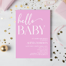 Pink Minimal Hello Baby Baby Shower