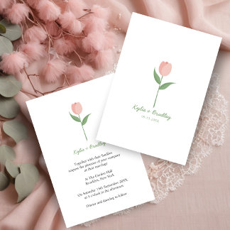 Invitación Pink Minimalist Tulip
