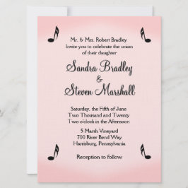 Invitación Pink Music Theme Wedding