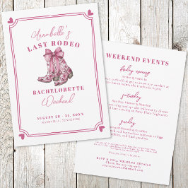 Invitación Pink Nash Bash Última fiesta de Bachelorette Rodeo