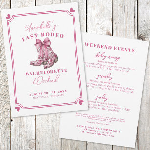 Invitación Pink Nash Bash Última fiesta de Bachelorette Rodeo