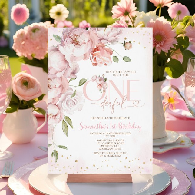 Invitación Pink no es ella una maravillosa flor de cumpleaños (Subido por el creador)