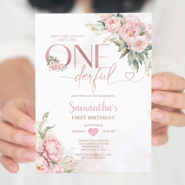 Invitación Pink no es ella una maravillosa flor de cumpleaños (Subido por el creador)