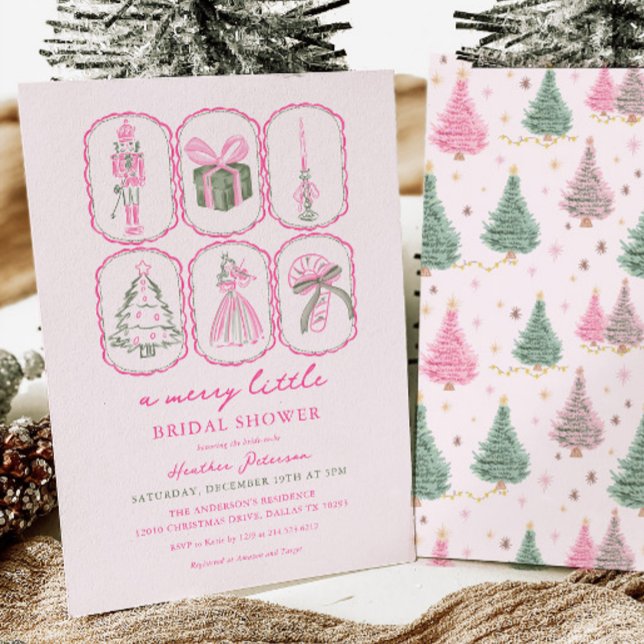 Invitación Pink Nutcracker A Merry Little Bridal Shower (Subido por el creador)