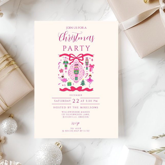 Invitación Pink Nutcracker Christmas (Subido por el creador)
