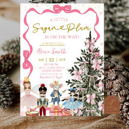 Invitación Pink Nutcracker Christmas Baby Shower