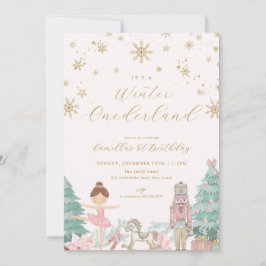 Invitación Pink Nutcracker Winter Onederland Birthday Invite
