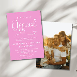 Invitación Pink Officially Official Adoption Day Party Photo