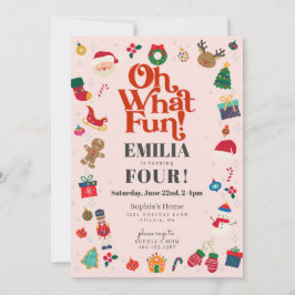 Invitación Pink Oh Qué Divertidos Navidades Fiesta de Cumplea