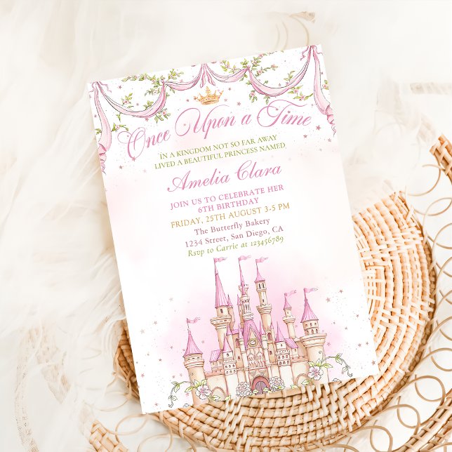 Invitación Pink Once Upon a Time Princess Birday (Subido por el creador)