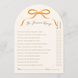 Invitación Pink Orange Bow Dainty Wildflowers Parent Quiz