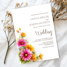 Pink Orange Floral Wedding