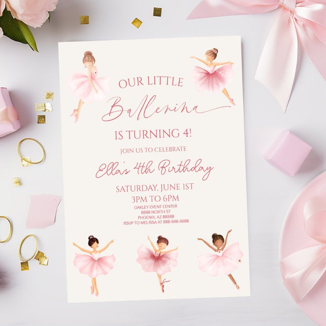 Invitación Pink Our Little Ballerina Ballet Birday Party (Subido por el creador)