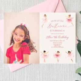 Invitación Pink Our Little Ballerina Ballet Birday Party