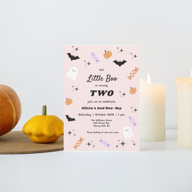 Invitación Pink Our Little Boo Halloween 2º cumpleaños (Subido por el creador)