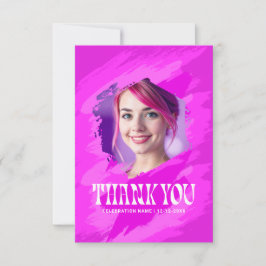 Invitación Pink Paint |  Thank You Modern Photo Cards