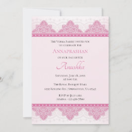 Invitación Pink Paisley Annaprashan | Primera Ceremonia de Ar