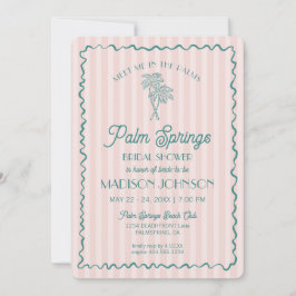 Invitación Pink Palm Springs Pastel Beach Bridal Shower
