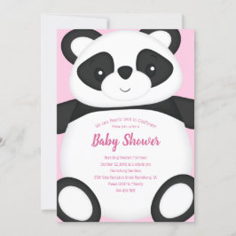 Invitación Pink Panda Bear Baby Shower