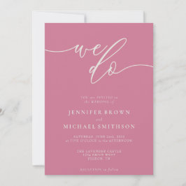 Invitación Pink Pastel Calligraphy Signature We Do Wedding