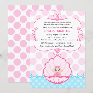 Invitación Pink Pearl Baby Shower