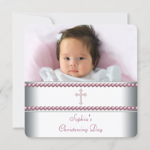Invitación Pink Pearl Christening