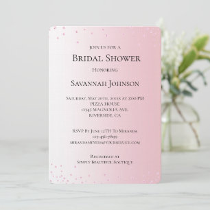 Invitación Pink Pearls Bridal Shower