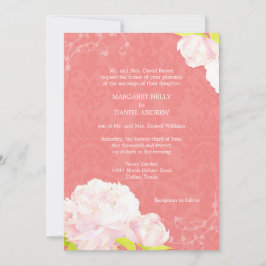 Invitación Pink Peony Coral Shades Boda