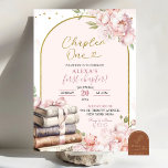 Invitación Pink Peony Storybook Chapter One First Birthday<br><div class="desc">Primer capítulo Chica de cumpleaños floral, primer capítulo y primera edición cumpleaños, cumpleaños, cumpleaños, Chica de cumpleaños, libros y Chica de cumpleaños floral, cumpleaños de niños de la biblioteca, cumpleaños de capítulo uno, primer día de cumpleaños, Chica de cumpleaños de primera edición, nuevo capítulo comienza primer Chica de cumpleaños, primer...</div>