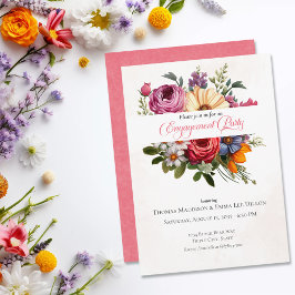 Invitación Pink Petal Dream Watercolor Engagement Party