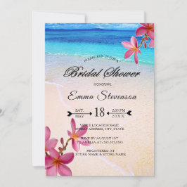 Invitación Pink Plumeria Beach Destino Ducha de Novias ©
