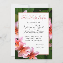 Invitación Pink Plumeria Wedding Rehearsal Dinner