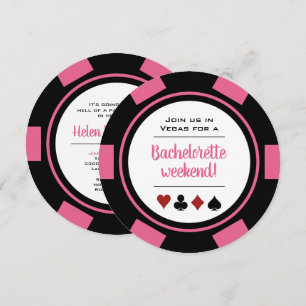 Invitación Pink Poker Chip Vegas Casino Bachelorette Party