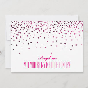 Invitación Pink Polka Dots ¿Serás mi HONOR?
