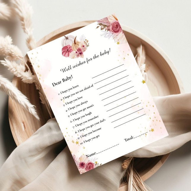 Invitación Pink Pumpkin deseos para el juego de la ducha de b (Subido por el creador)