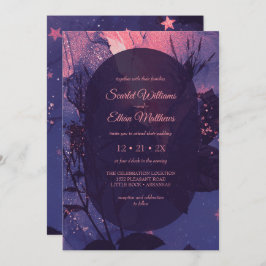 Invitación Pink Purple Alternative Gothic Luxury Boda