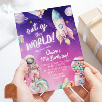 Pink Purple Candy Galaxy Chica Cualquier Cumpleaño