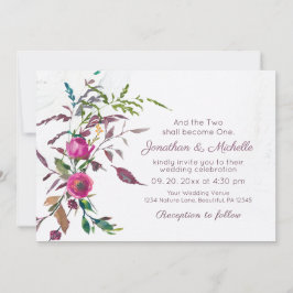 Invitación Pink Purple Flower Garden Boda cristiano floral