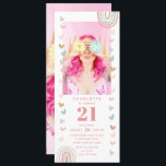 Invitación Pink Rainbow 21ª fiesta de cumpleaños de foto mode<br><div class="desc">Las invitaciones a la fiesta de cumpleaños de foto moderna del arcoiris 21 Twenty One presentan una invitación única de fiesta de cumpleaños de una chica de 20 años. Es perfecto para invitar a familiares y amigos a su celebración. Descarga y envía esto a tus invitados o haz que se...</div>