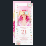 Invitación Pink Rainbow 21ª fiesta de cumpleaños de foto mode<br><div class="desc">Las invitaciones a la fiesta de cumpleaños de foto moderna del arcoiris 21 Twenty One presentan una invitación única de fiesta de cumpleaños de una chica de 20 años. Es perfecto para invitar a familiares y amigos a su celebración. Descarga y envía esto a tus invitados o haz que se...</div>