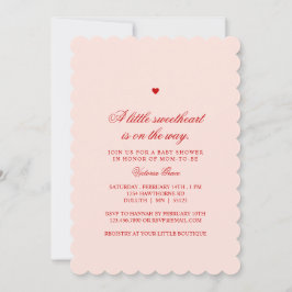 Invitación Pink & Red A Little Sweetheart Baby Shower