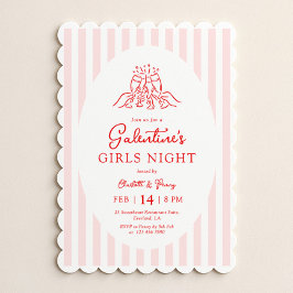 Invitación Pink Red Galentine's Party Invitation