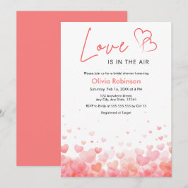 Invitación Pink & Red Love is in the Air Bridal Shower 